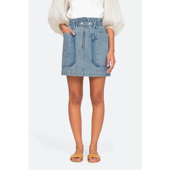 SEA NEW YORK MARA DENIM MINI SKIRT - Picture 1 of 9